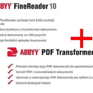 ABBYY PDF Transformer 3.0 ZDARMA ke každé objednávce ABBYY Finereader 10!