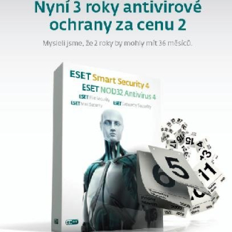 ESET - licence na 3 roky za cenu 2