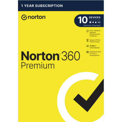 Norton 360 Premium, 10 zařízení na 1 rok, Benefit PCR                    