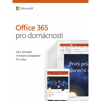 Microsoft Office 365 pro domácnosti, předplatné na 1 rok, ML, ESD                    